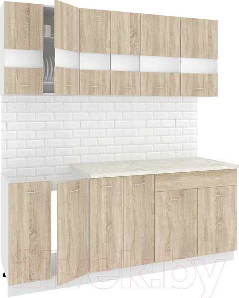 Изображение товара Кухонный гарнитур Кортекс-мебель Корнелия Экстра 1.9м (дуб сонома/мадрид)