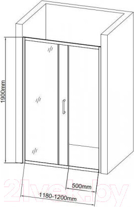 Изображение товара Душевая дверь Aquanet SD-1200A 120x190 / 209406