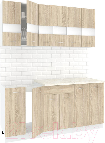 Изображение товара Кухонный гарнитур Кортекс-мебель Корнелия Экстра 1.7м (дуб сонома/мадрид)