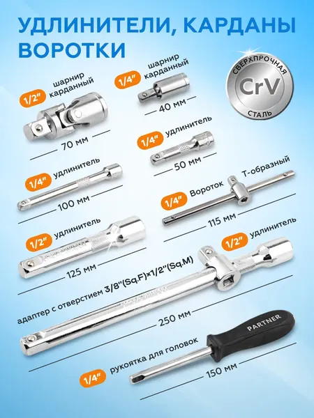 Изображение товара Универсальный набор инструментов Partner PA-41082-5