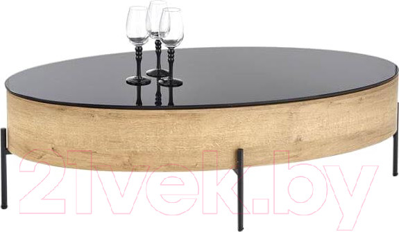 Изображение товара Журнальный столик Halmar Zenga (черный/дуб золотой)