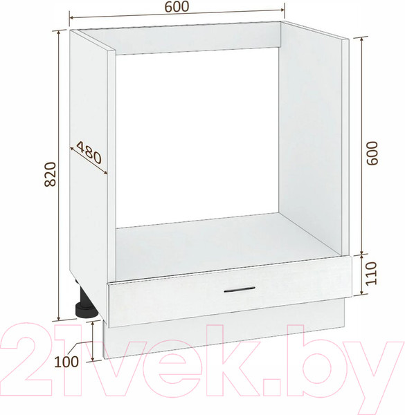 Изображение товара Шкаф под духовку Кортекс-мебель Корнелия Экстра НШ60д (дуб сонома)
