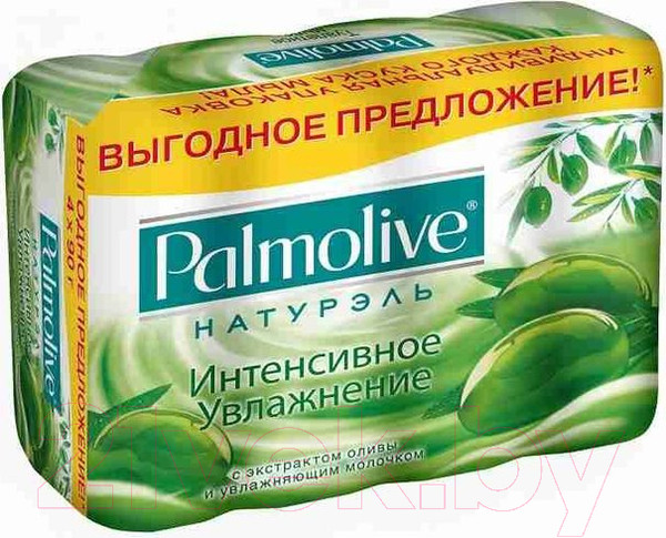 Изображение товара Набор мыла Palmolive Натурэль Интенсивное увлажнение. Олива и Увлажняющее молочко (4x90г)