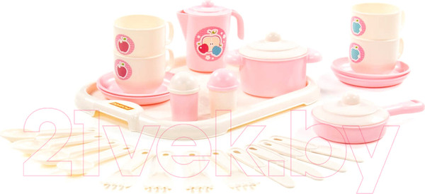 Изображение товара Набор игрушечной посуды Полесье Хозяюшка с подносом  / 80479 (на 4 персоны)