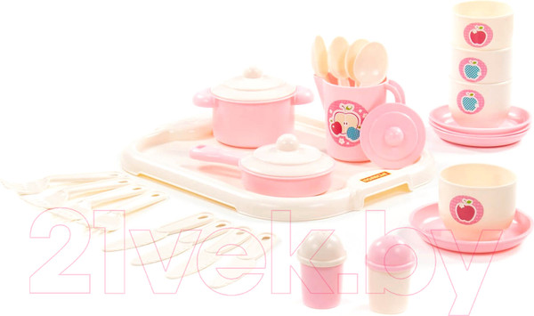 Изображение товара Набор игрушечной посуды Полесье Хозяюшка с подносом  / 80479 (на 4 персоны)