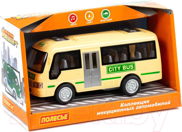 Изображение товара Автобус игрушечный Полесье Городской / 78964 (инерционный)