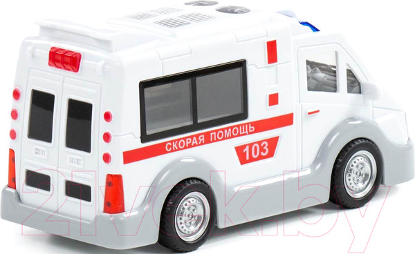 Изображение товара Фургон игрушечный Полесье Скорая помощь со светом и звуком / 79657 (инерционный)