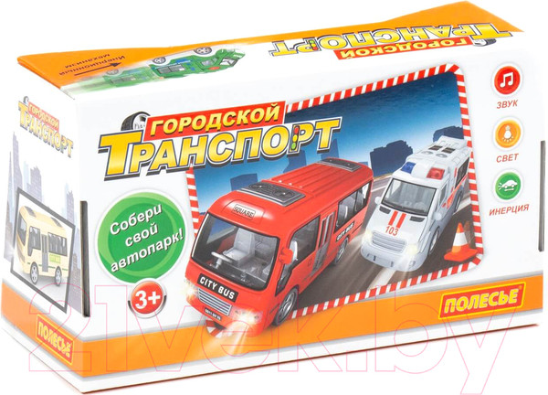 Изображение товара Автомобиль игрушечный Полесье МЧС со светом и звуком / 79671 (инерционный)