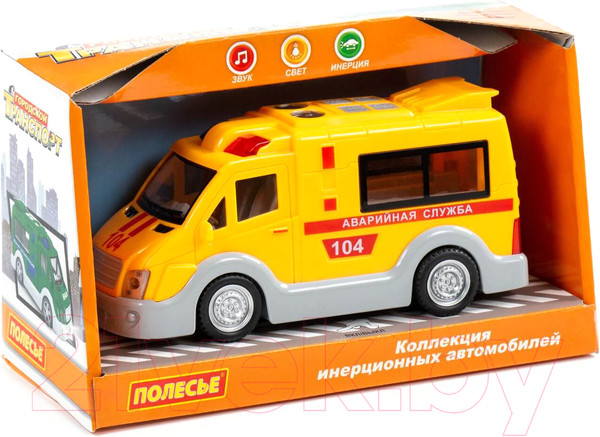 Изображение товара Фургон игрушечный Полесье Аварийная служба / 79695 (инерционный)