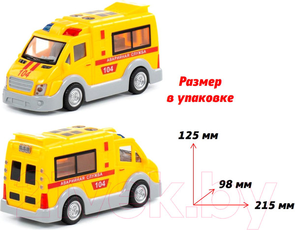 Изображение товара Фургон игрушечный Полесье Аварийная служба / 79695 (инерционный)