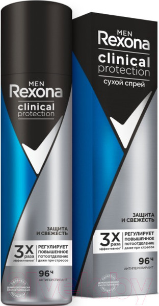 Изображение товара Антиперспирант-спрей Rexona Men Clinical Protection защита и свежесть (150мл)