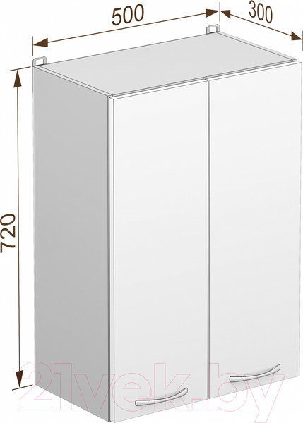 Изображение товара Шкаф навесной для кухни Кортекс-мебель Корнелия Лира ВШ50 (белый)