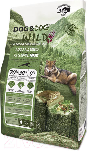 Изображение товара Сухой корм для собак Gheda Petfood Dog&Dog Wild Regional Forest со свининой, кабаном и оленем (12кг)