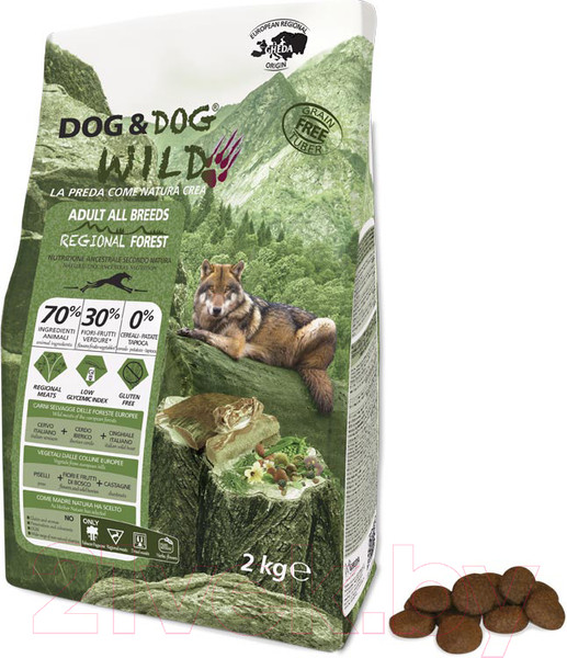 Изображение товара Сухой корм для собак Gheda Petfood Dog&Dog Wild Regional Forest со свининой, кабаном и оленем (12кг)