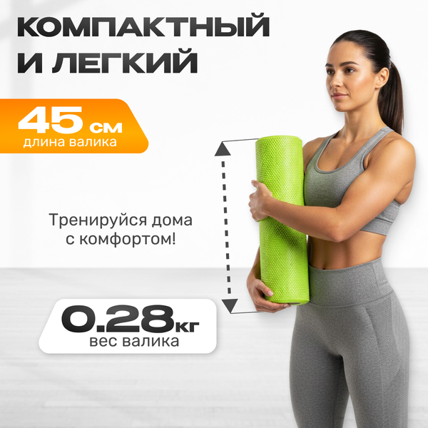 Изображение товара Валик для фитнеса Sundays Fitness IR97433 (15x45, зеленый)