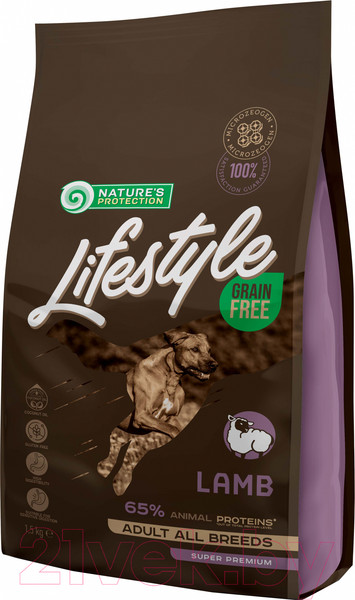 Изображение товара Сухой корм для собак Nature's Protection Lifestyle Adult Grain Free Lamb / NPLS45673 (1.5кг)