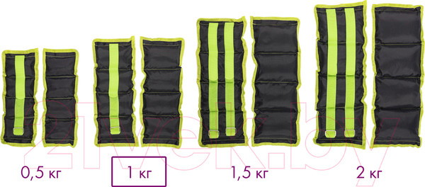 Изображение товара Комплект утяжелителей Sundays Fitness IR97812 (1кг, черный/зеленый)