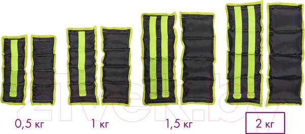 Изображение товара Комплект утяжелителей Sundays Fitness IR97812  (2кг, черный/зеленый)
