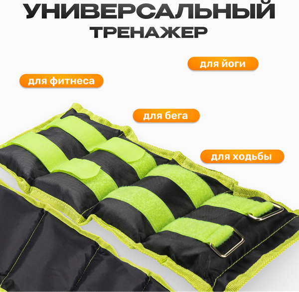 Изображение товара Комплект утяжелителей Sundays Fitness IR97812  (2кг, черный/зеленый)