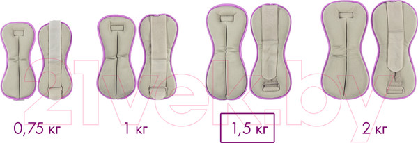 Изображение товара Комплект утяжелителей Sundays Fitness IR97843 (1.5кг, серый/фиолетовый)