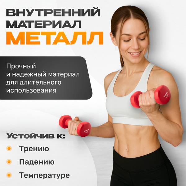 Изображение товара Гантель Sundays Fitness IR92005 (1кг, красный)