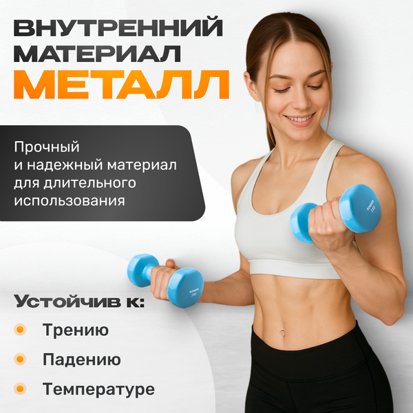 Изображение товара Гантель Sundays Fitness IR92005 (3кг, голубой)