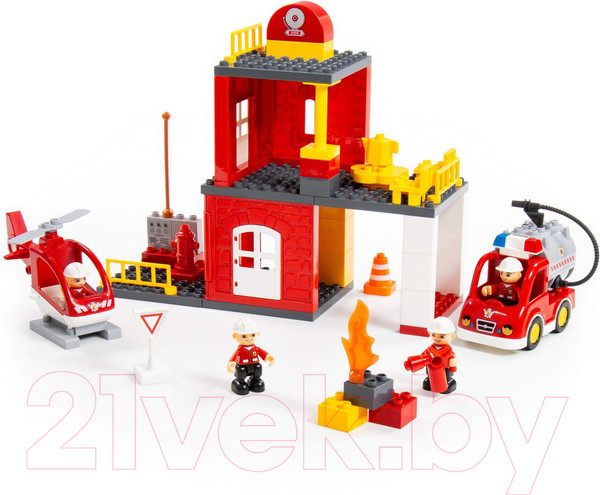 Изображение товара Конструктор Полесье Макси. Пожарная станция / 77516 (64эл)