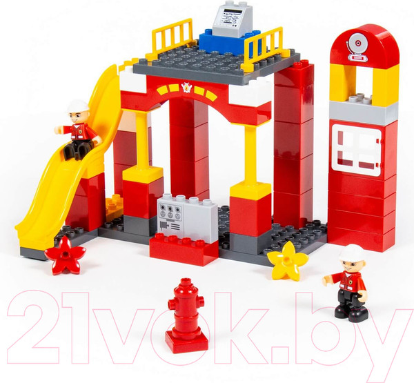 Изображение товара Конструктор Полесье Макси.Пожарная станция / 77509 (81эл)