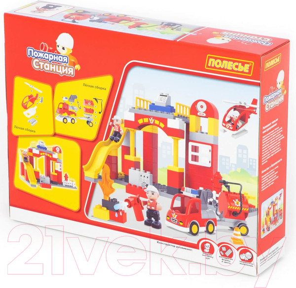 Изображение товара Конструктор Полесье Макси.Пожарная станция / 77509 (81эл)