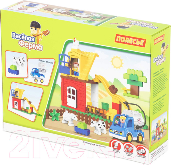 Изображение товара Конструктор Полесье Макси. Веселая ферма / 77578 (50эл)