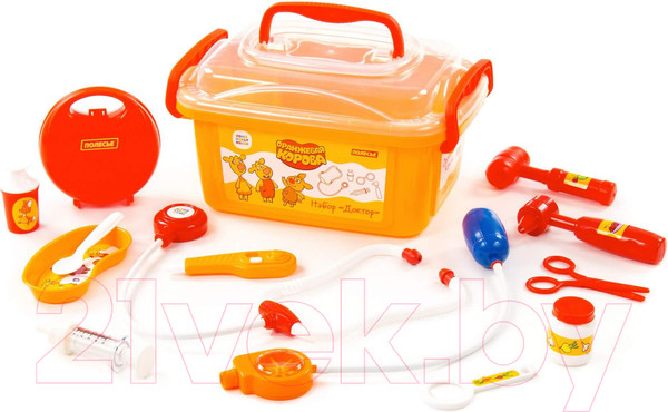 Изображение товара Набор доктора детский Полесье Оранжевая корова. Доктор / 83357