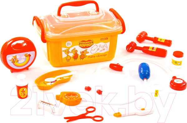 Изображение товара Набор доктора детский Полесье Оранжевая корова. Доктор / 83357