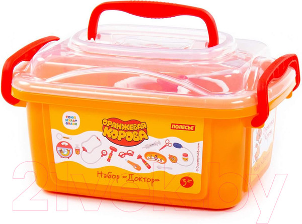 Изображение товара Набор доктора детский Полесье Оранжевая корова. Доктор / 83357
