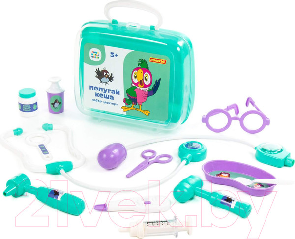 Изображение товара Набор доктора детский Полесье Попугай Кеша. Доктор / 83340
