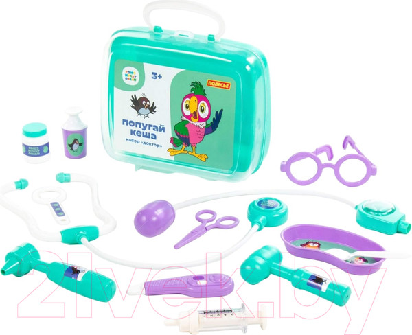 Изображение товара Набор доктора детский Полесье Попугай Кеша. Доктор / 83340