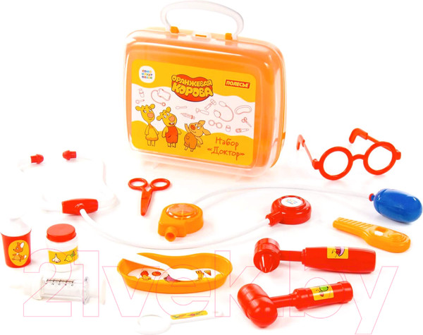 Изображение товара Набор доктора детский Полесье Оранжевая корова. Доктор / 83364