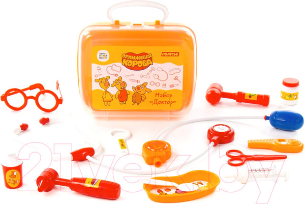 Изображение товара Набор доктора детский Полесье Оранжевая корова. Доктор / 83364