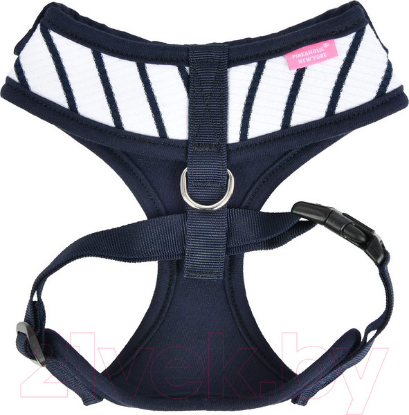 Изображение товара Шлея-жилетка для животных Pinkaholic Cordelia / NAUA-HA7601-NY-L (белый/синяя полоска/синий кант)
