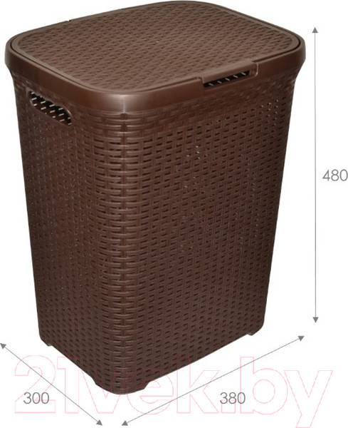 Изображение товара Корзина для белья Violet Ротанг / 184001 (40л, коричневый)