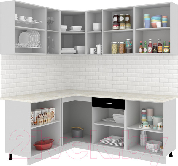 Изображение товара Кухонный гарнитур Кортекс-мебель Корнелия Экстра 1.5x2.1м (дуб сонома/венге/королевский опал)