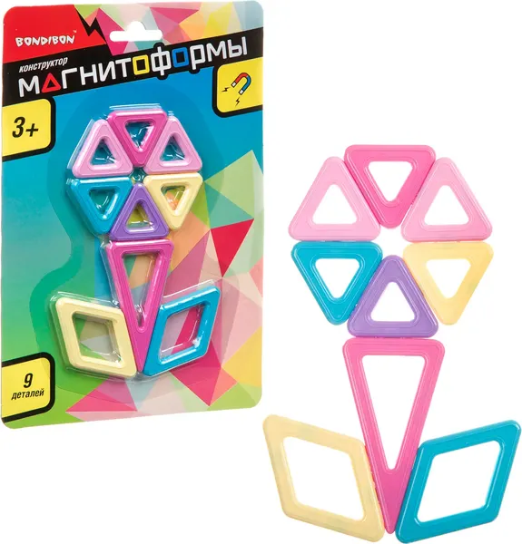 Изображение товара Конструктор магнитный Bondibon Магнитоформы / ВВ4404 (9дет.)