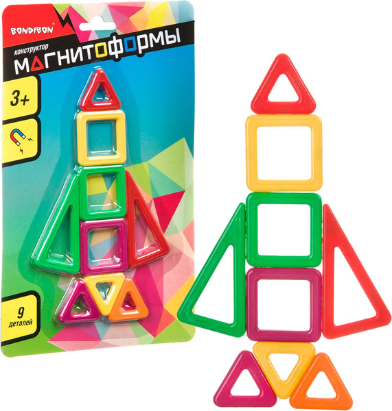 Изображение товара Конструктор магнитный Bondibon Магнитоформы / ВВ4405 (9дет.)