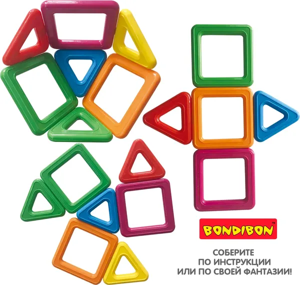Изображение товара Конструктор магнитный Bondibon Магнитоформы / ВВ4405 (9дет.)