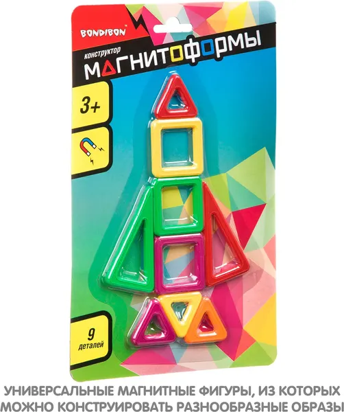 Изображение товара Конструктор магнитный Bondibon Магнитоформы / ВВ4405 (9дет.)