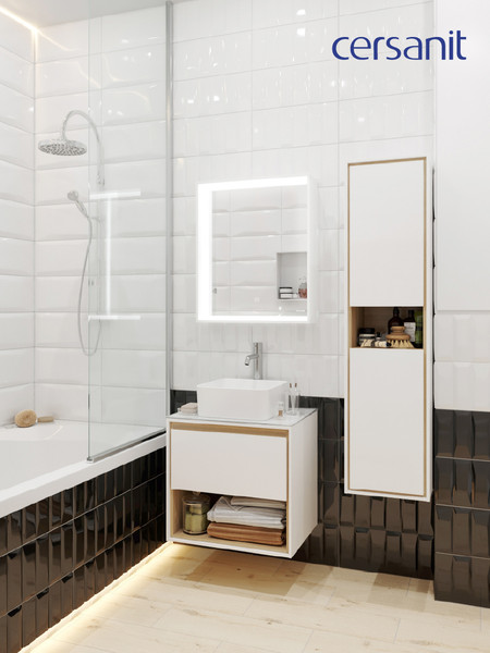 Изображение товара Тумба под умывальник Cersanit Louna 60 / SZ-LOU60-BL/WH