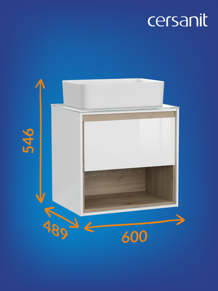 Изображение товара Тумба под умывальник Cersanit Louna 60 / SZ-LOU60-BL/WH