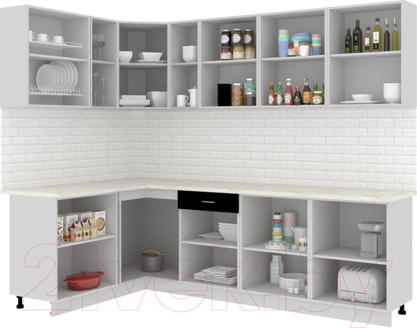 Изображение товара Кухонный гарнитур Кортекс-мебель Корнелия Экстра 1.5x2.7м (дуб сонома/марсель)