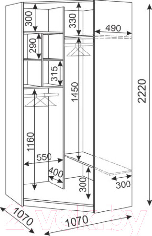 Изображение товара Шкаф Rinner Тиффани М35 угловой (белый текстурный)