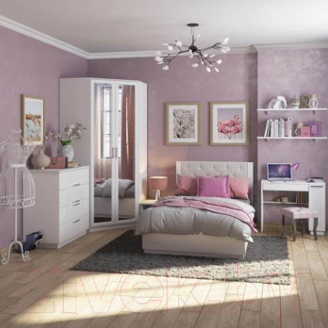 Изображение товара Шкаф Rinner Тиффани М35 угловой (белый текстурный)