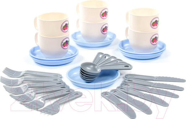 Изображение товара Набор игрушечной посуды Полесье Минутка / 80271 (на 6 персон)